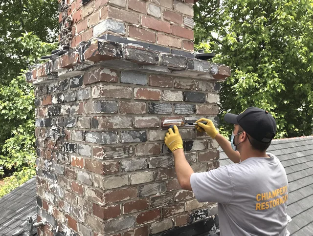 In-progress chimney restoration by Hilliard Chimney Sweep in Hilliard, OH