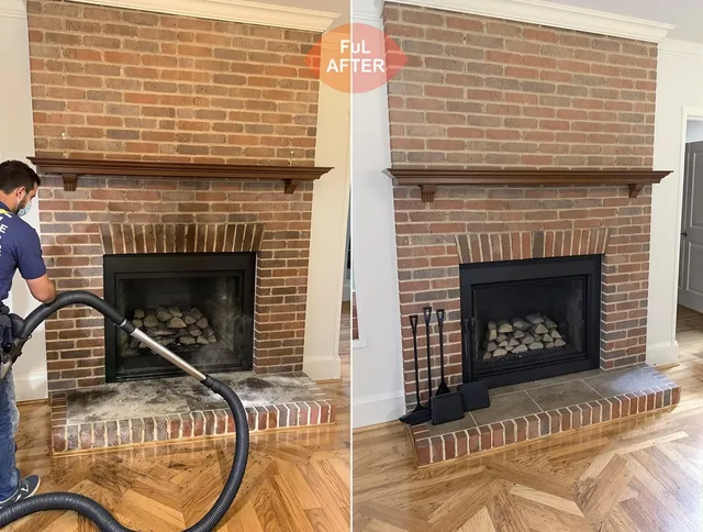 Hilliard Chimney Sweep carefully sanitizing a fireplace in Hilliard, OH