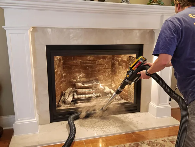 Fireplace cleaning performed by Hilliard Chimney Sweep in Hilliard, OH
