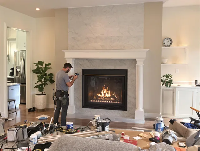 Newly installed fireplace by Hilliard Chimney Sweep in Hilliard, OH